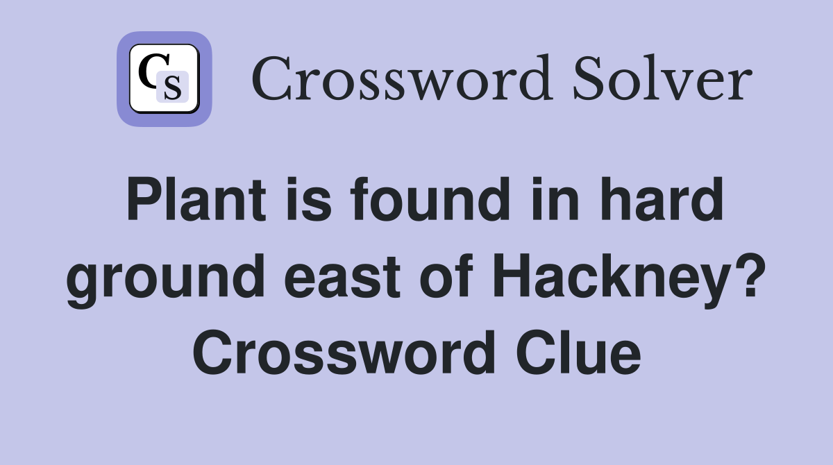 Plant is found in hard ground east of Hackney? Crossword Clue