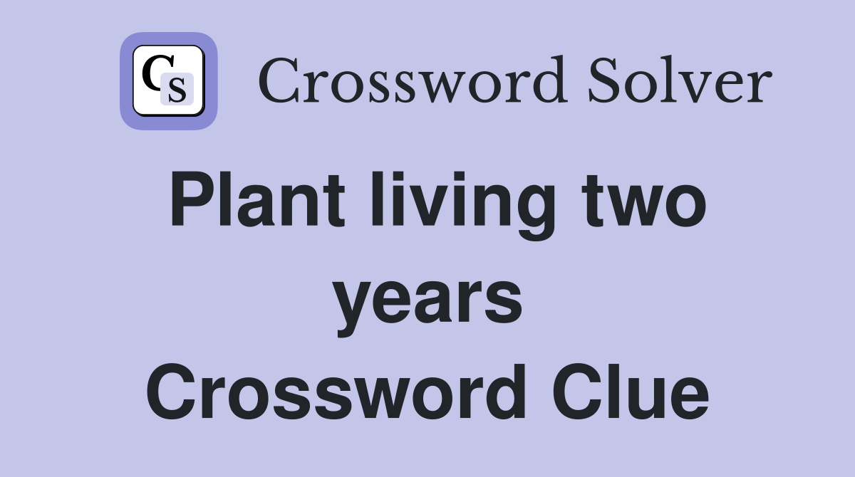 Plant living two years Crossword Clue