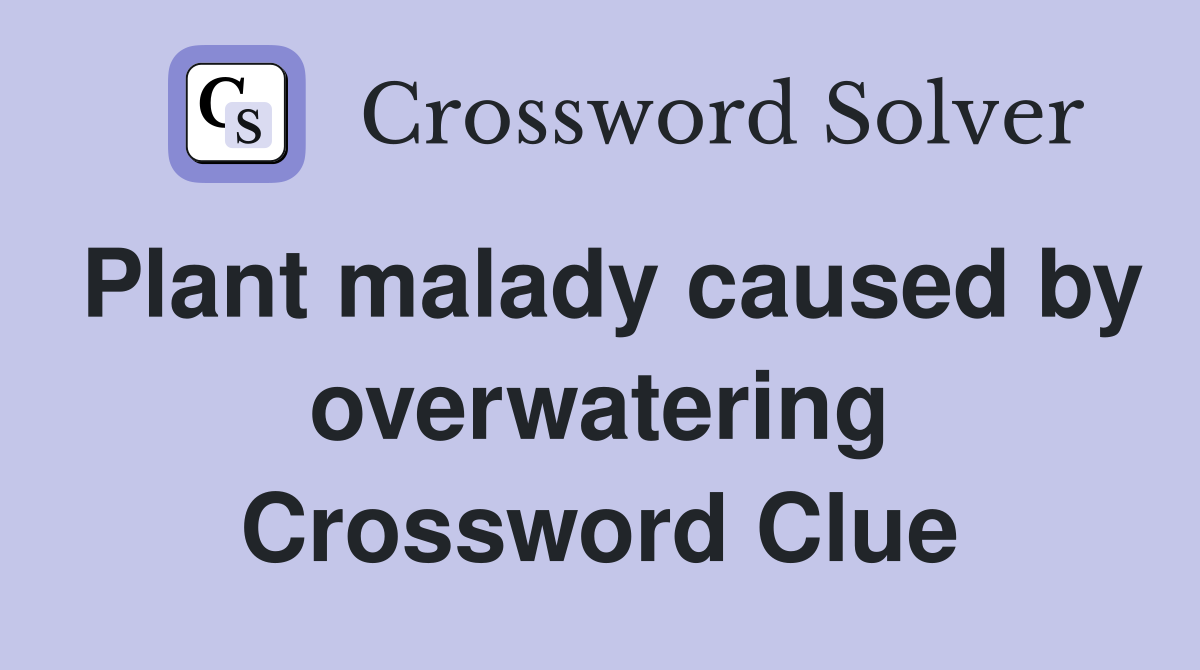 Plant malady caused by overwatering Crossword Clue