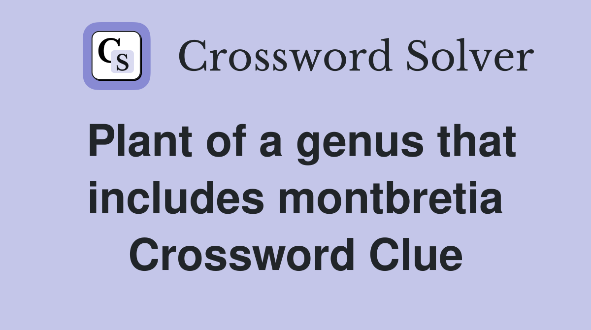 Plant of a genus that includes montbretia Crossword Clue
