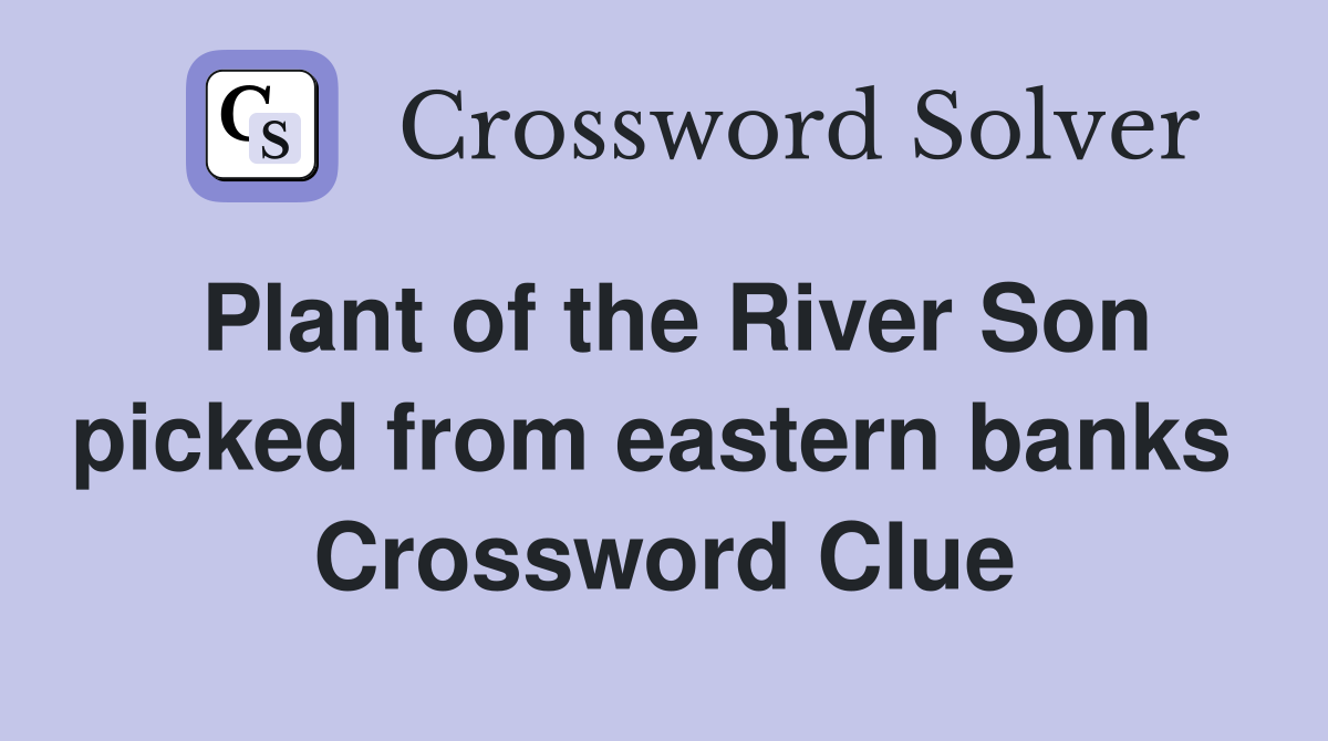 Plant of the River Son picked from eastern banks  Crossword Clue