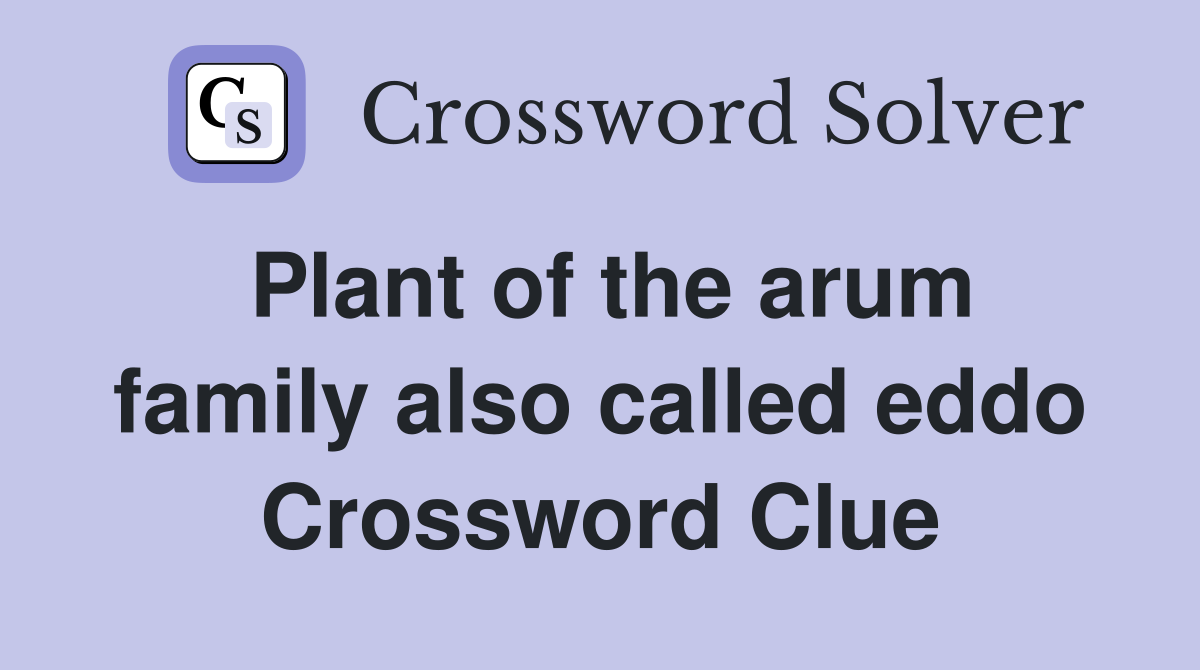 Plant of the arum family also called eddo Crossword Clue