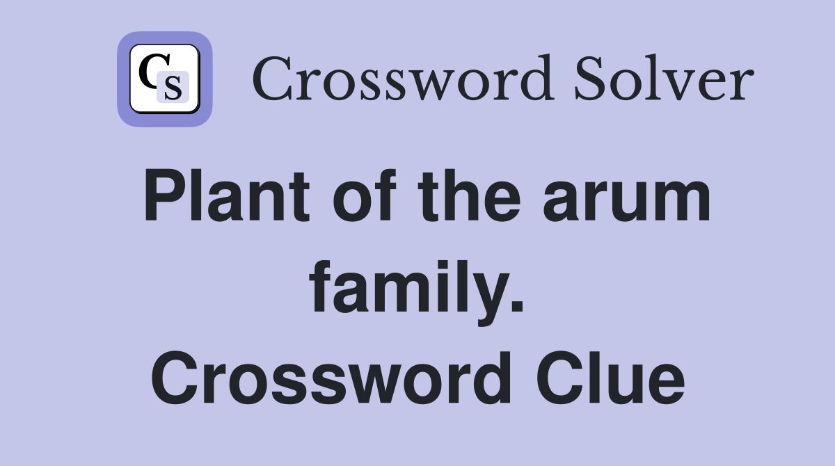 Plant of the arum family. Crossword Clue
