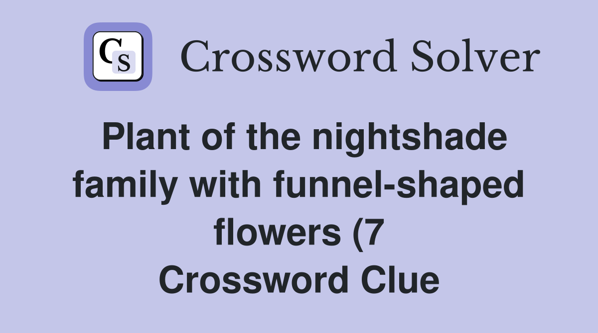 Plant of the nightshade family with funnel shaped flowers (7 Plant of the nightshade family with funnel shaped flowers (7