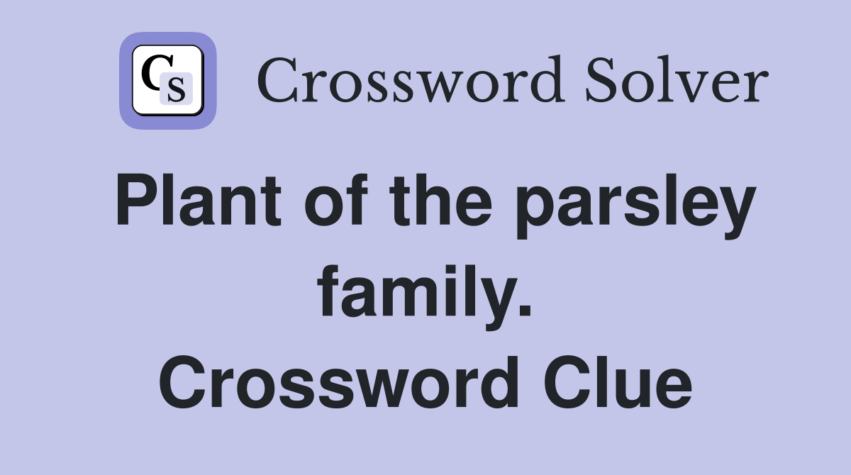 Plant of the parsley family. Crossword Clue