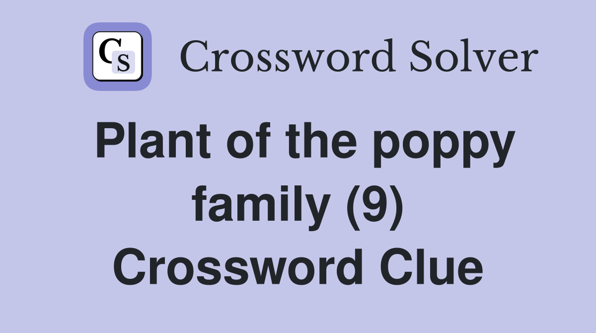 Plant of the poppy family (9) Crossword Clue