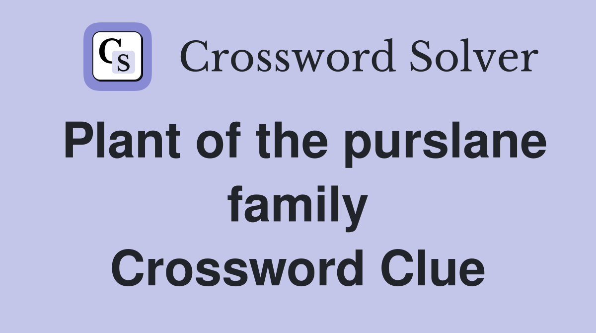 Plant of the purslane family Crossword Clue