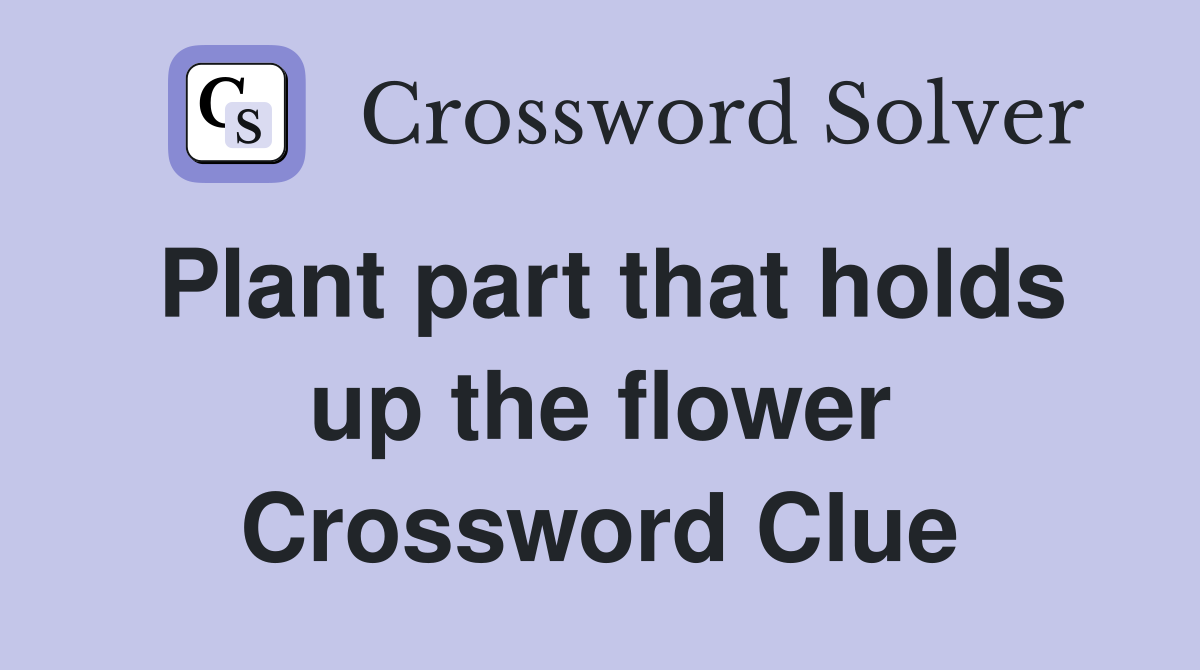 Plant part that holds up the flower Crossword Clue