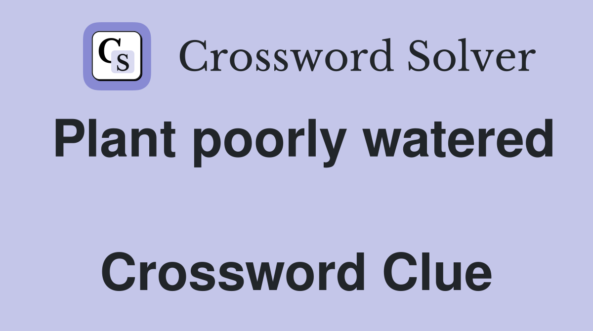 Plant poorly watered  Crossword Clue