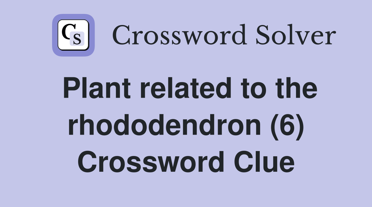 Plant related to the rhododendron (6) Crossword Clue