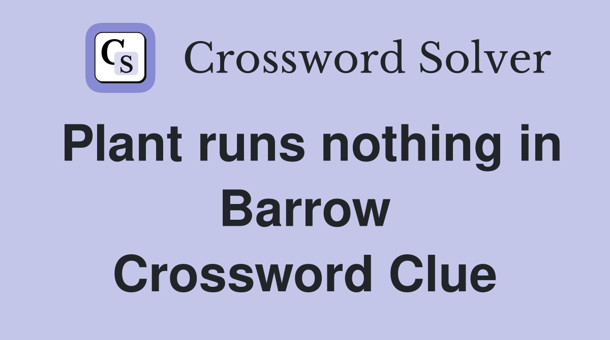 Plant runs nothing in Barrow Crossword Clue