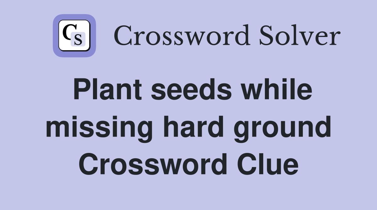 Plant seeds while missing hard ground Crossword Clue