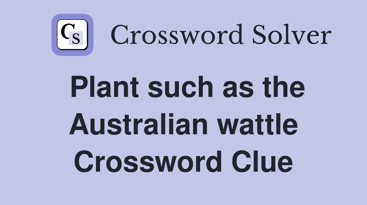 Plant such as the Australian wattle Crossword Clue