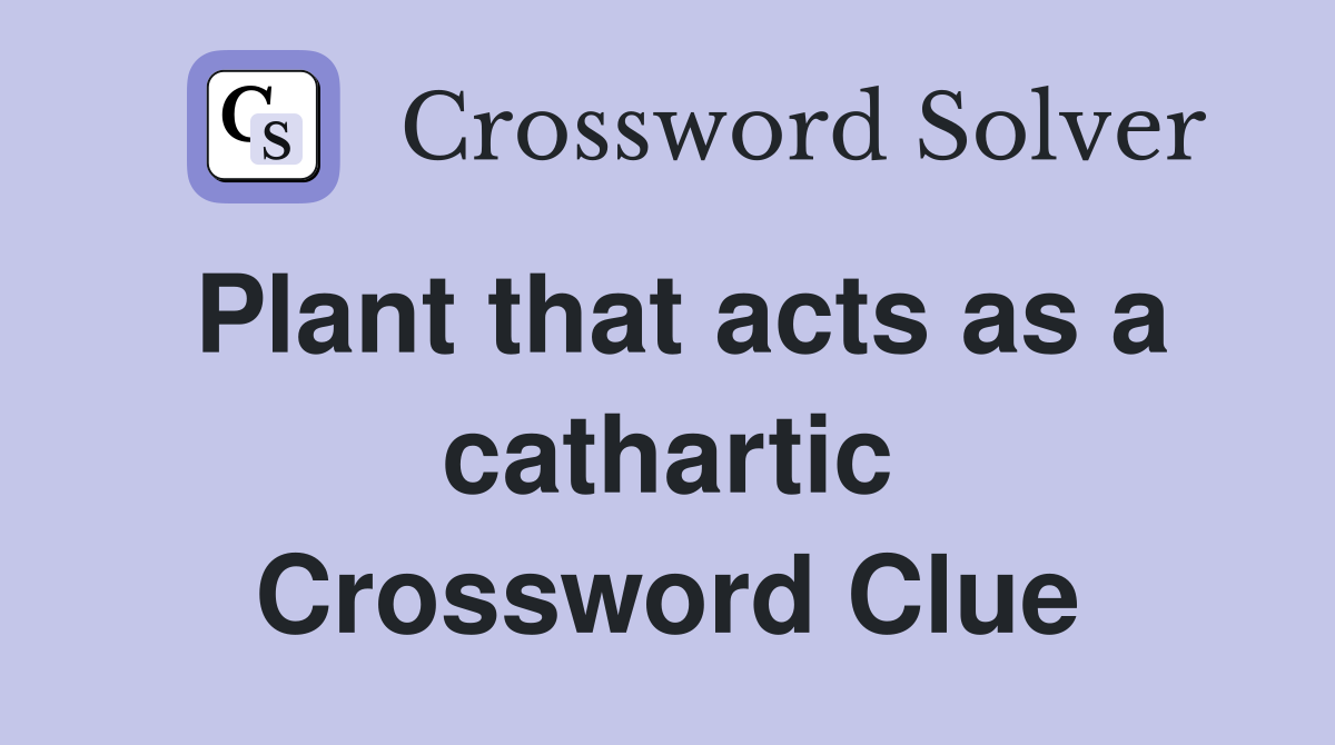 Plant that acts as a cathartic Crossword Clue