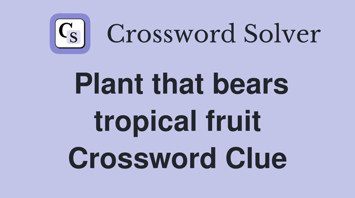Plant that bears tropical fruit Crossword Clue