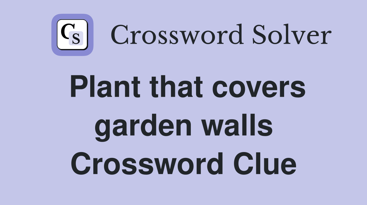 Plant that covers garden walls Crossword Clue