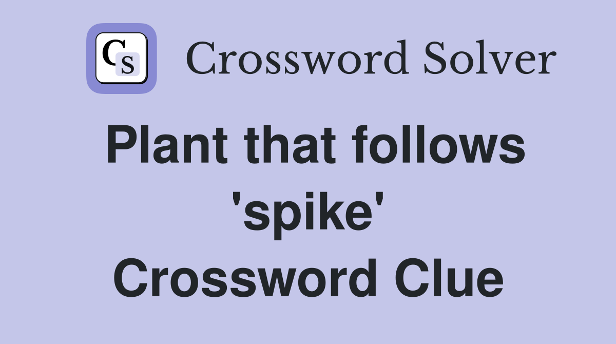 Plant that follows 'spike' Crossword Clue