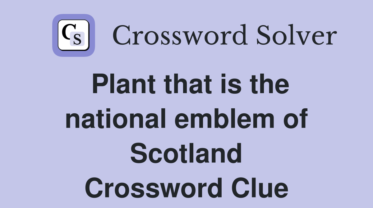 Plant that is the national emblem of Scotland Crossword Clue
