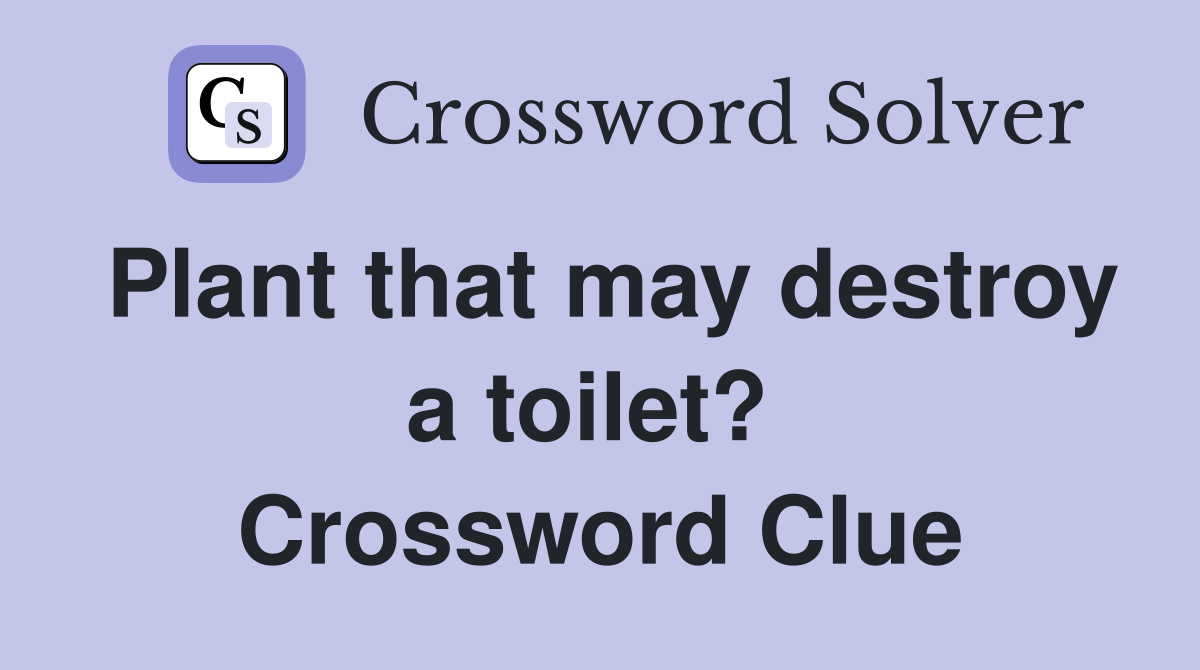 Plant that may destroy a toilet?  Crossword Clue