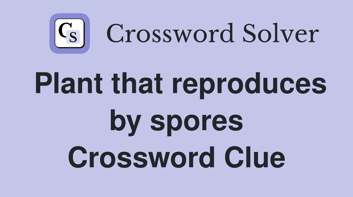 Plant that reproduces by spores Crossword Clue