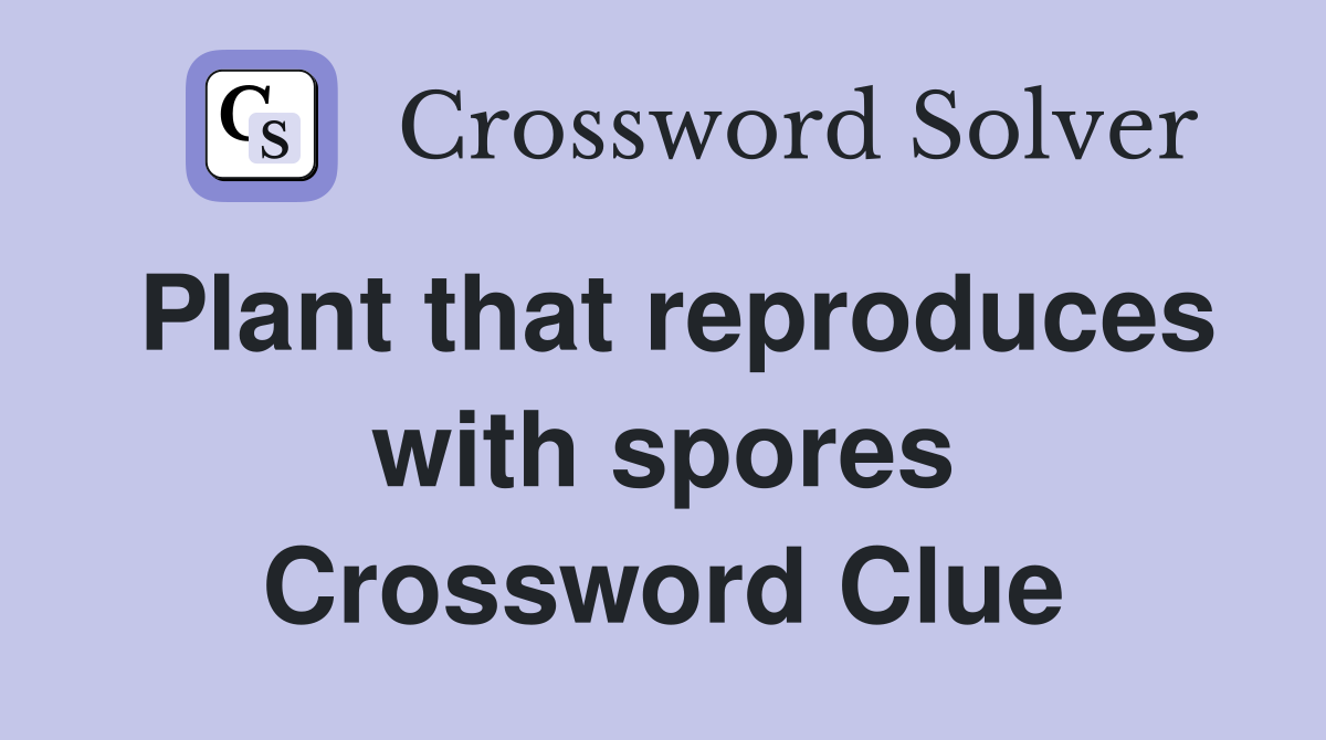 Plant that reproduces with spores Crossword Clue