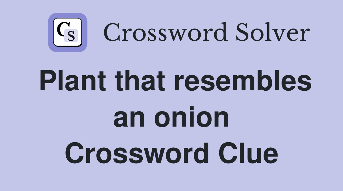 Plant that resembles an onion Crossword Clue