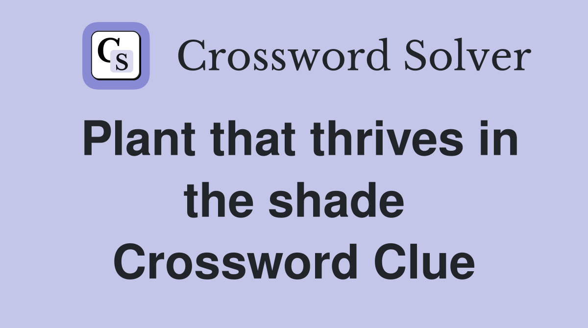Plant that thrives in the shade Crossword Clue