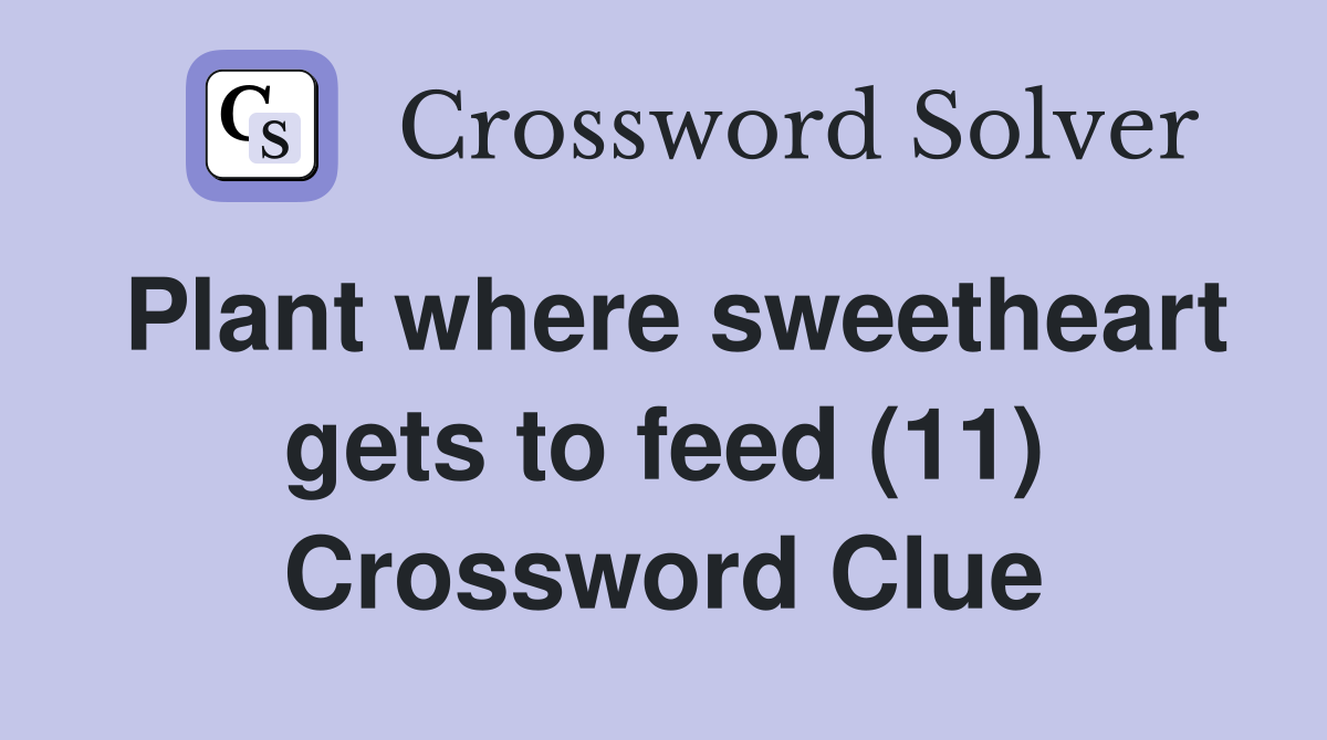 Plant where sweetheart gets to feed (11) Crossword Clue