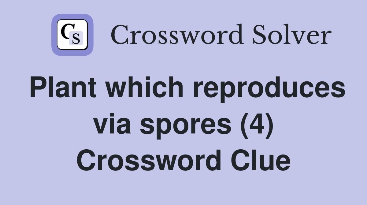 Plant which reproduces via spores (4) Crossword Clue