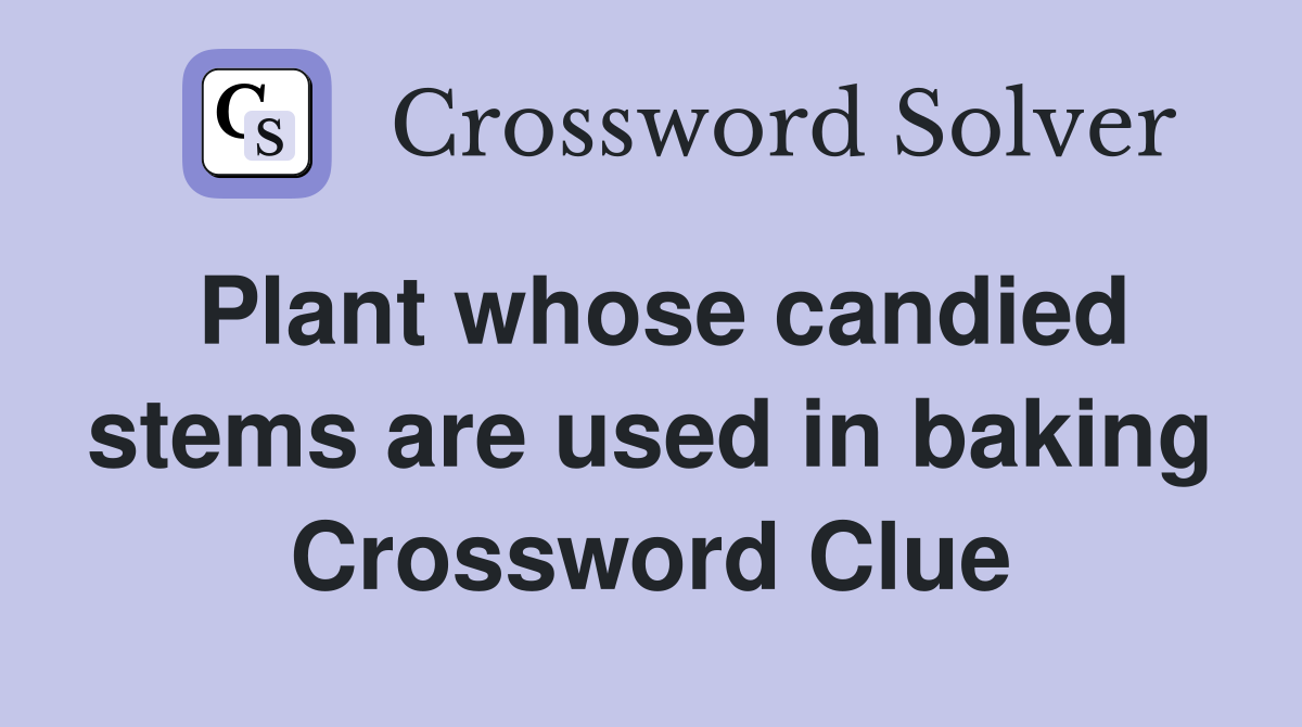 Plant whose candied stems are used in baking Crossword Clue
