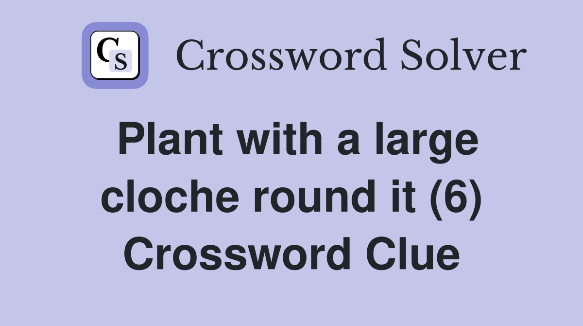Plant with a large cloche round it (6) Crossword Clue