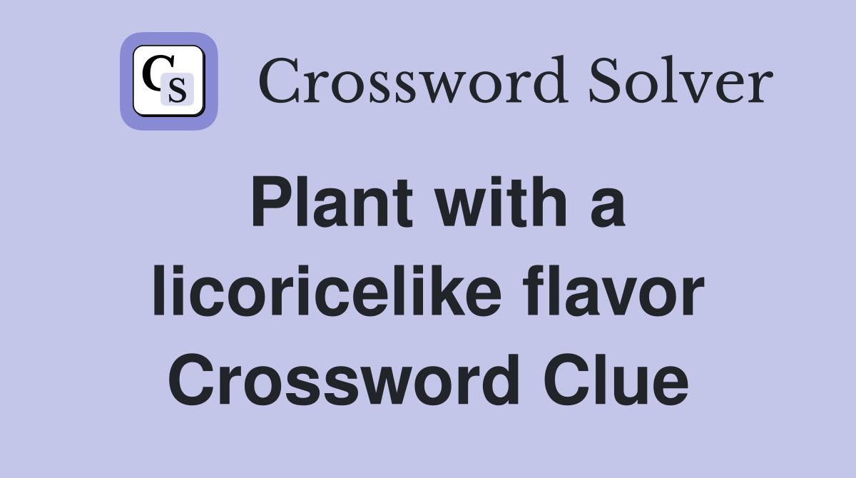 Plant with a licoricelike flavor Crossword Clue