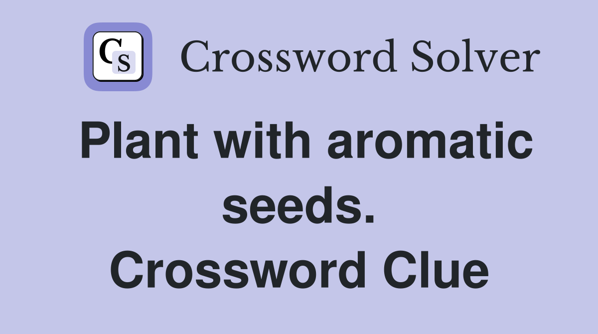 Plant with aromatic seeds. Crossword Clue