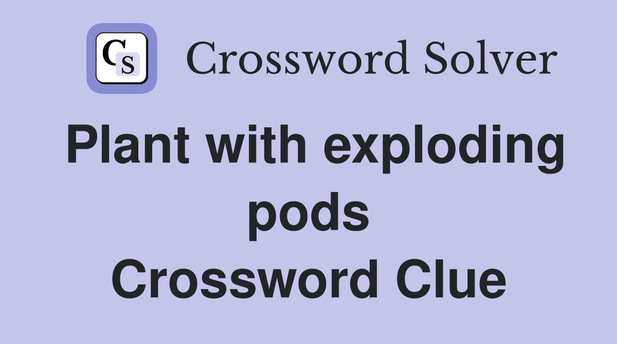 Plant with exploding pods Crossword Clue