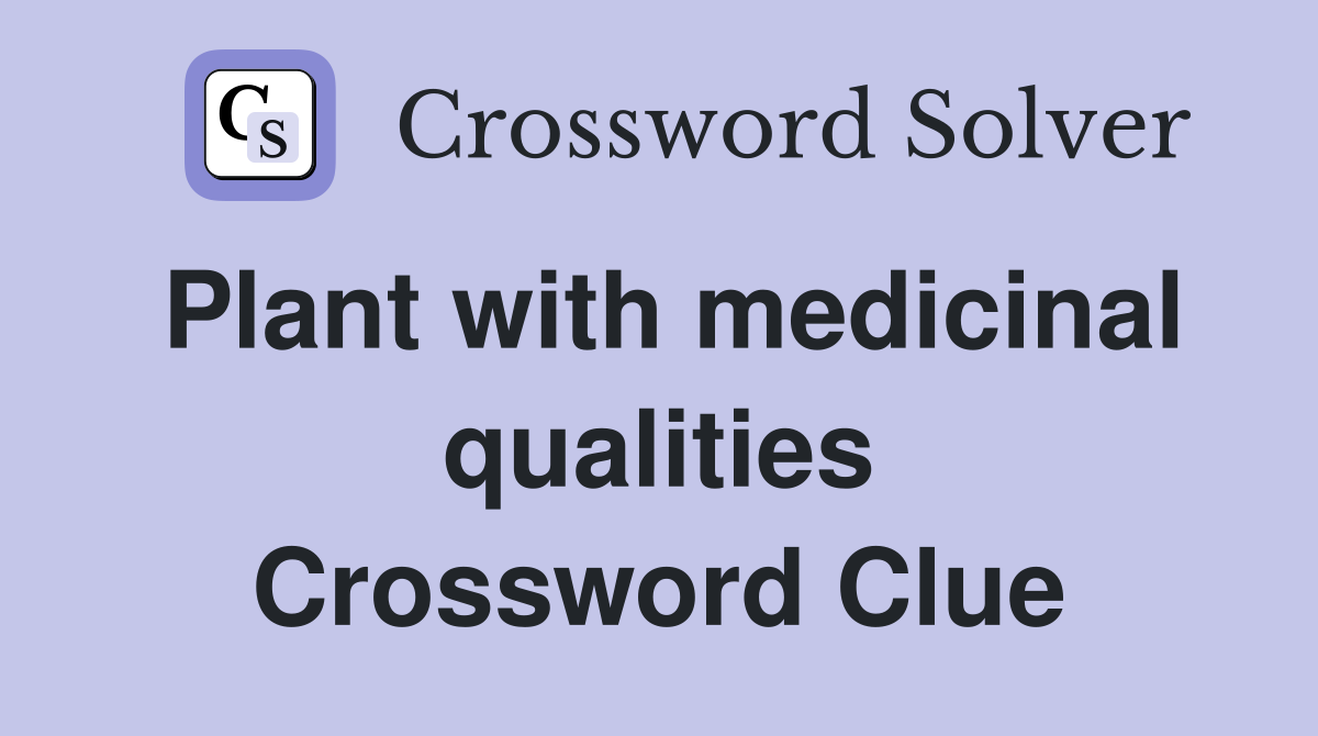 Plant with medicinal qualities Crossword Clue
