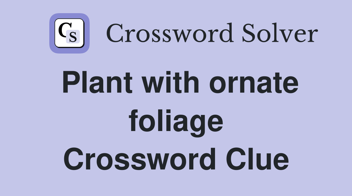 Plant with ornate foliage Crossword Clue
