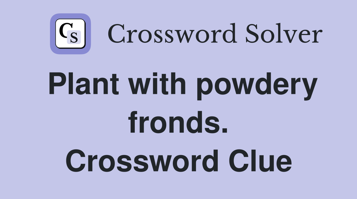 Plant with powdery fronds. Crossword Clue