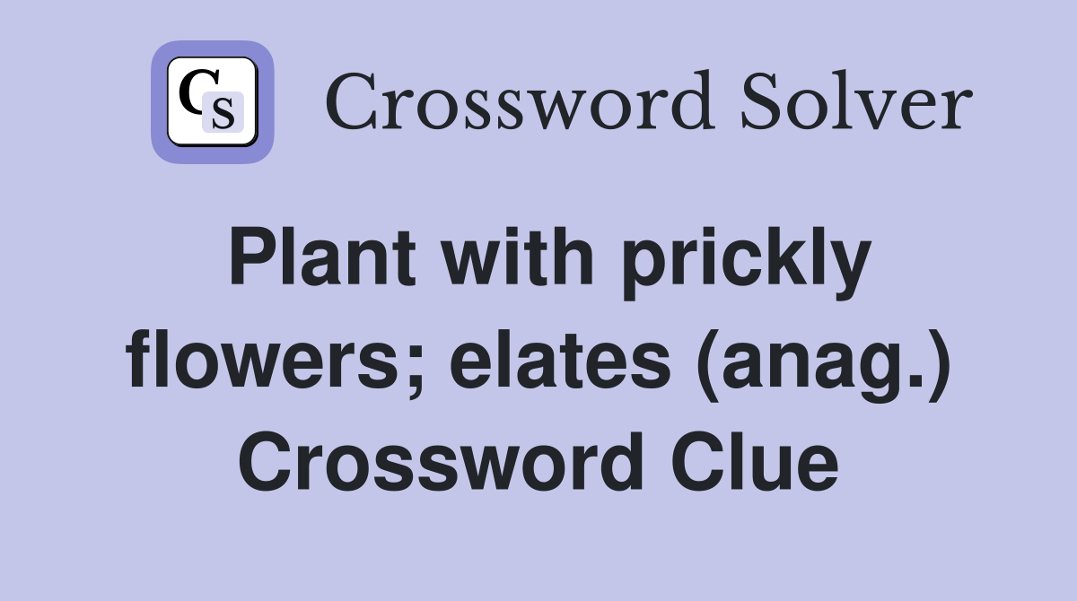 Plant with prickly flowers; elates (anag.) Crossword Clue