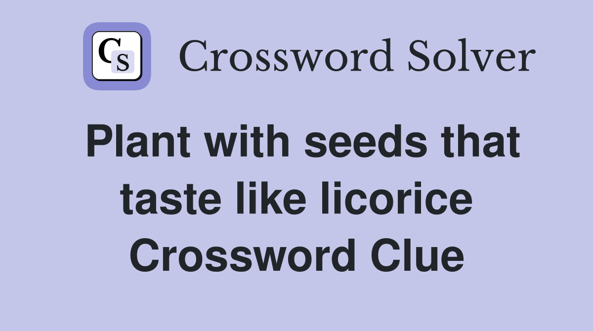 Plant with seeds that taste like licorice Crossword Clue