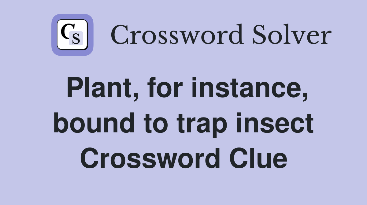 Plant, for instance, bound to trap insect Crossword Clue