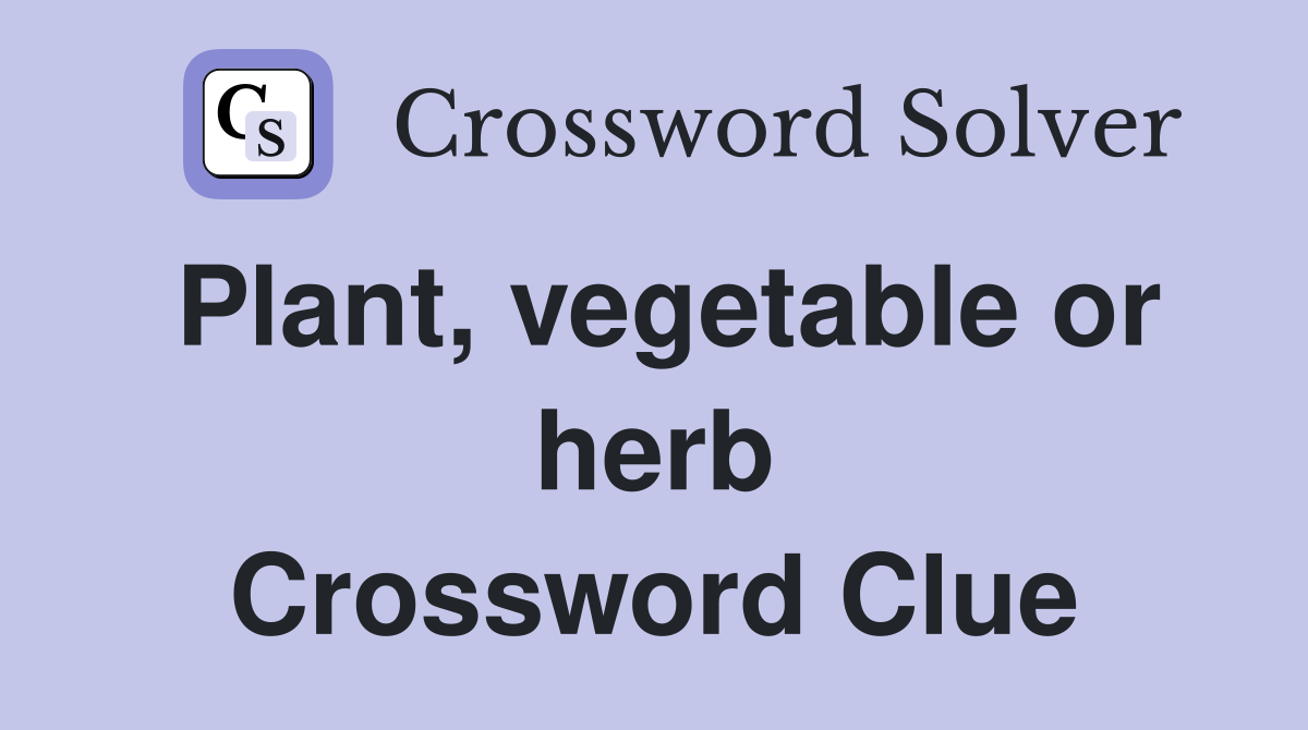 Plant, vegetable or herb Crossword Clue