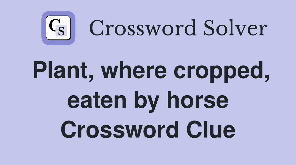 Plant, where cropped, eaten by horse Crossword Clue