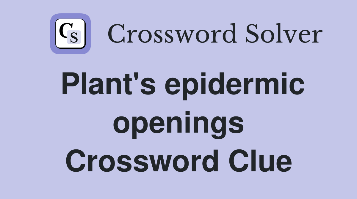 Plant's epidermic openings Crossword Clue