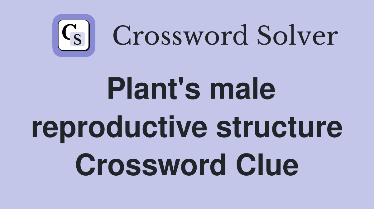 Plant's male reproductive structure Crossword Clue
