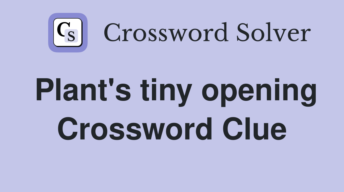 Plant's tiny opening Crossword Clue