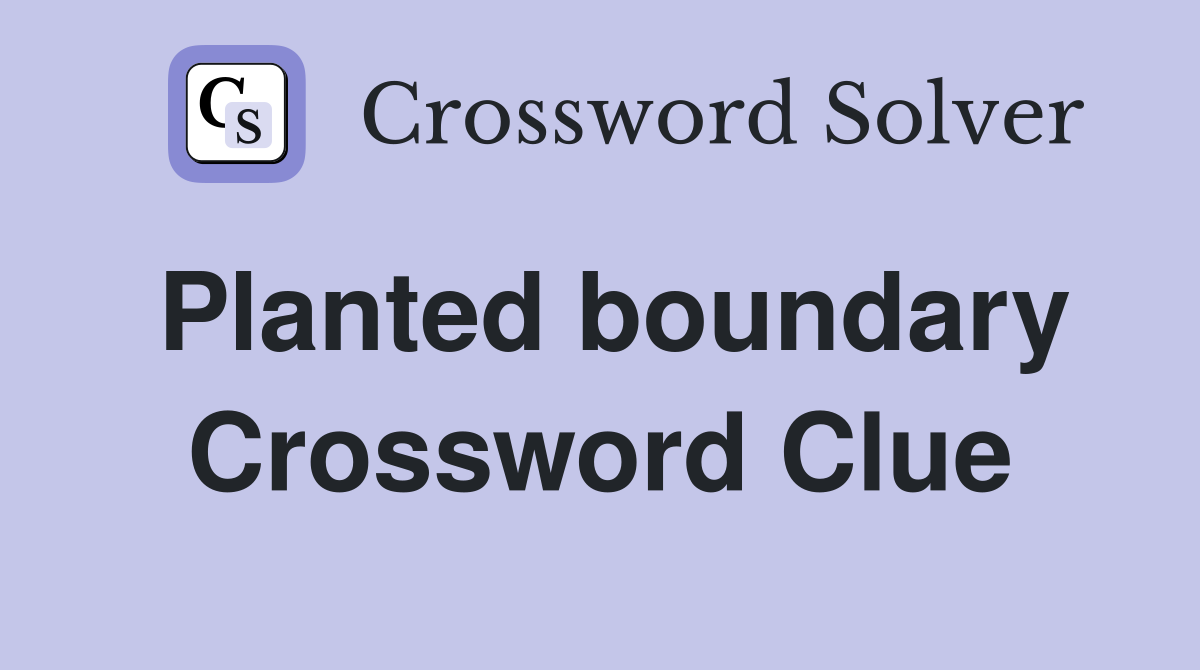 Planted boundary Crossword Clue