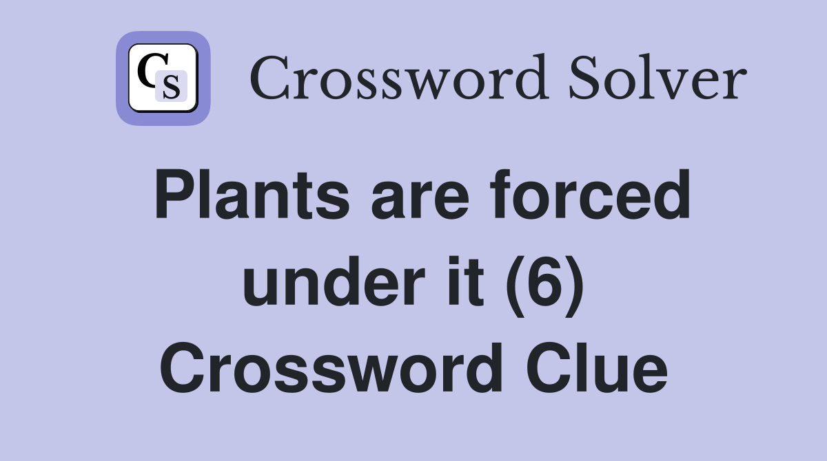 Plants are forced under it (6) Crossword Clue
