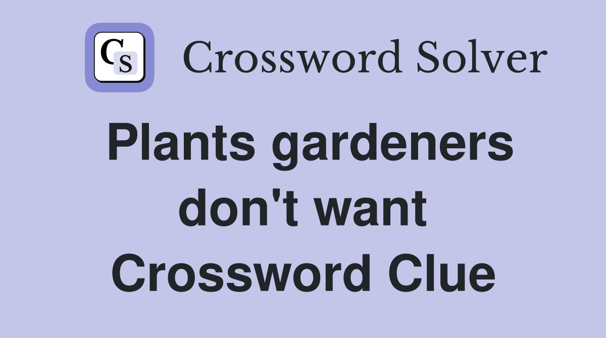 Plants gardeners don't want Crossword Clue