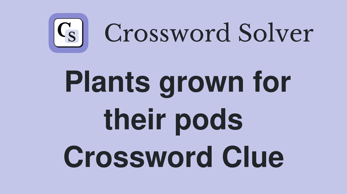 Plants grown for their pods Crossword Clue