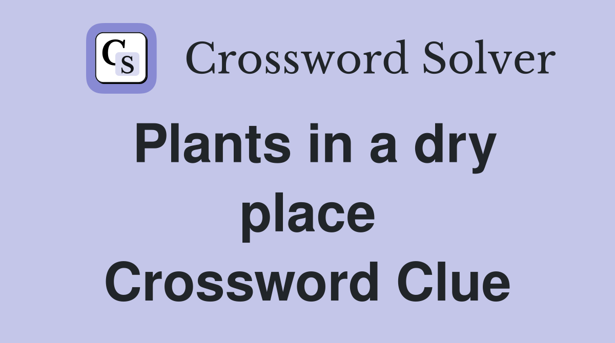Plants in a dry place Crossword Clue